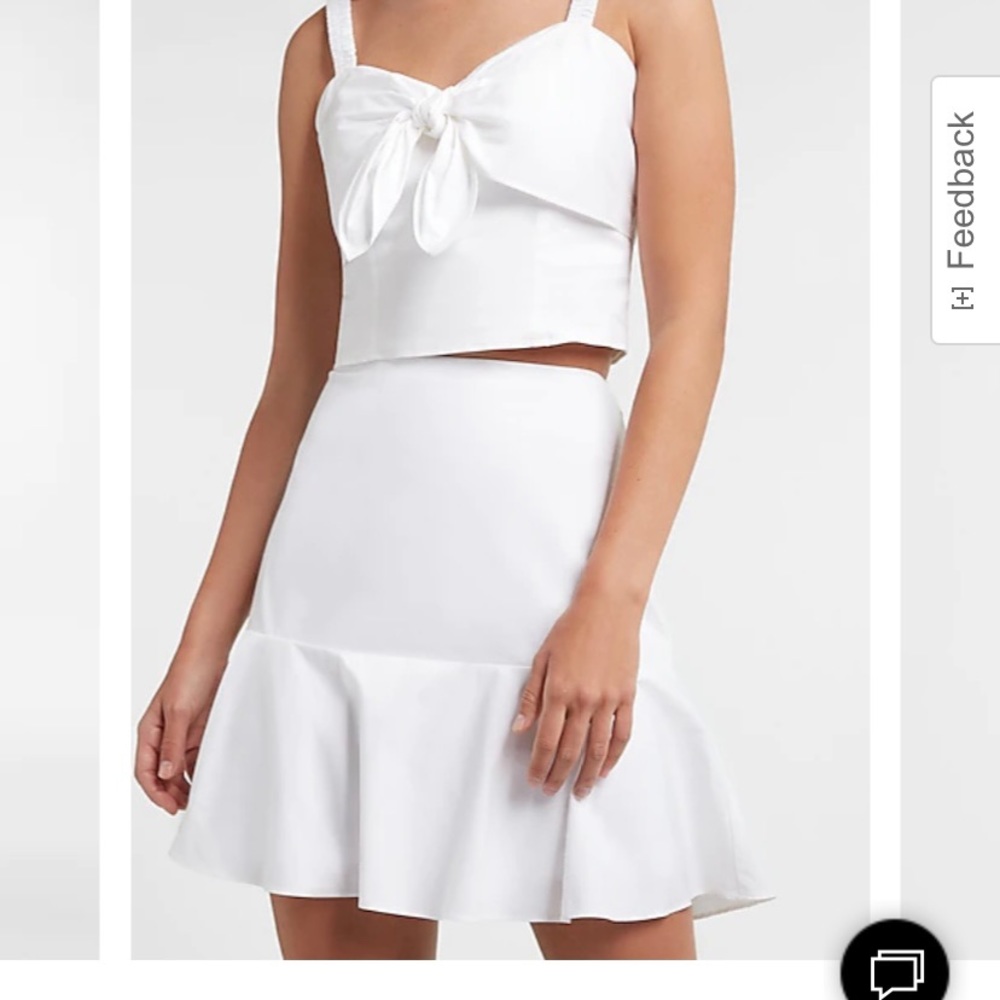 Express 2 piece white skirt set - NWT